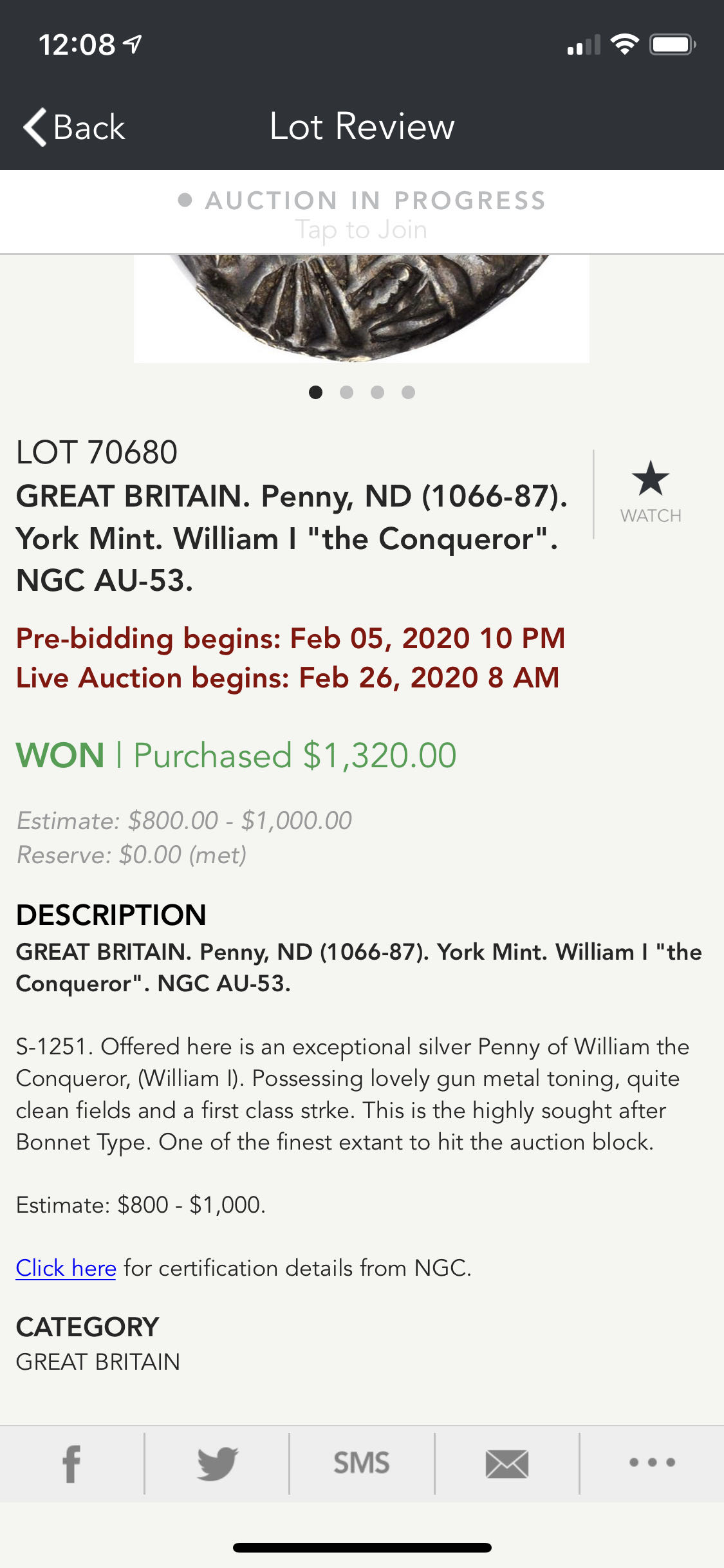 Great Britain William I penny  coin collectible - Main Image 3