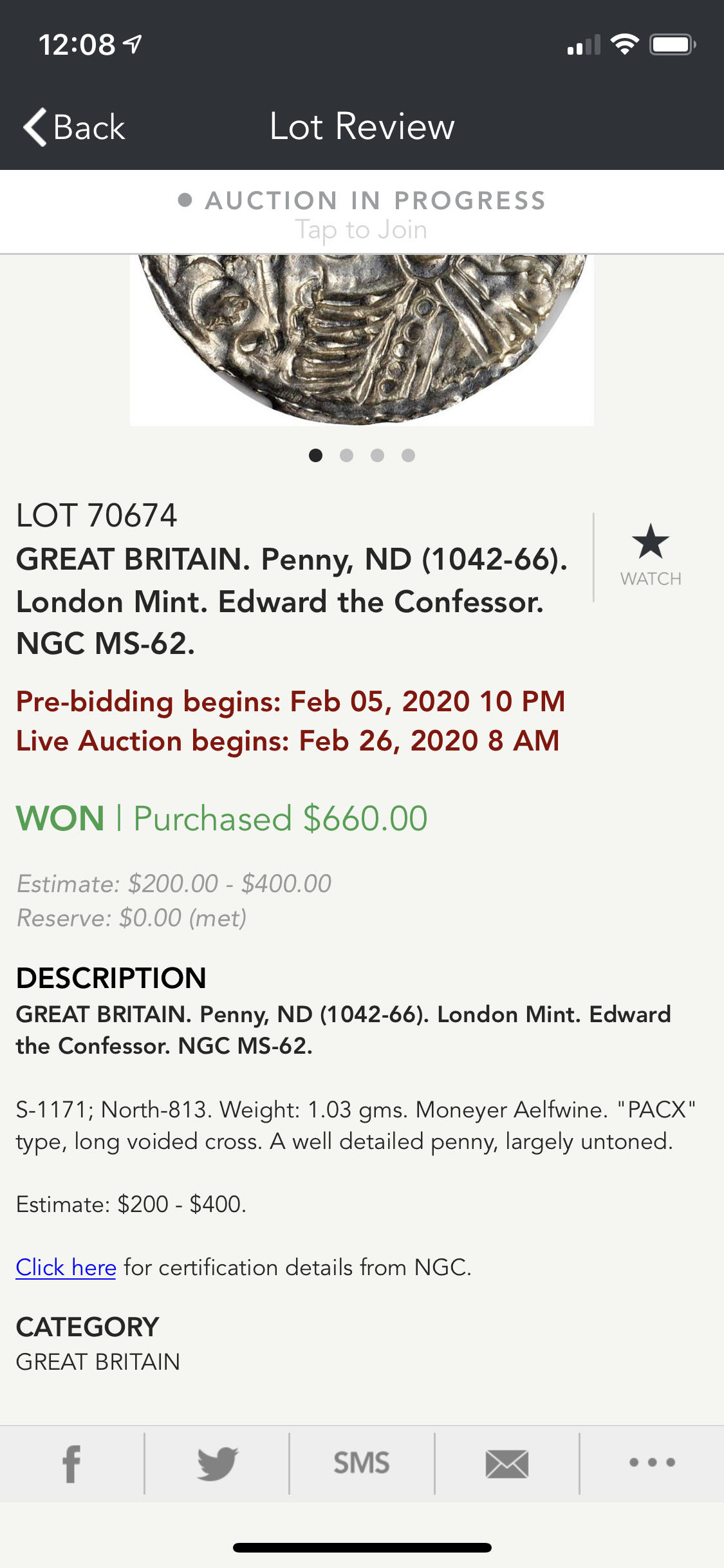 Great Britain, Anglo-Saxon, Edward the Confessor  coin collectible - Main Image 2