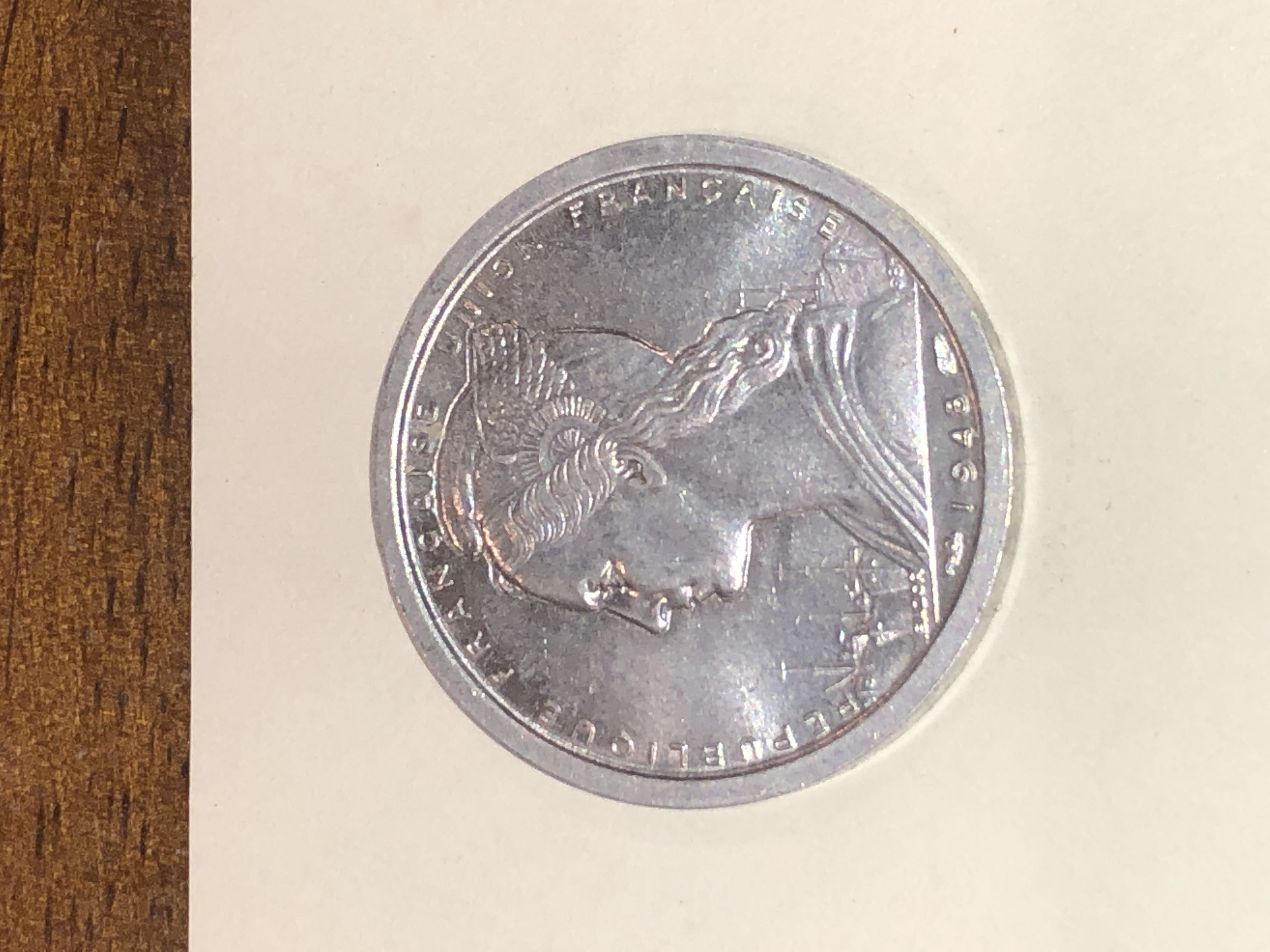 elf French Cameroon Cameroun 2 Francs 1948  Gazelle  coin collectible - Main Image 2