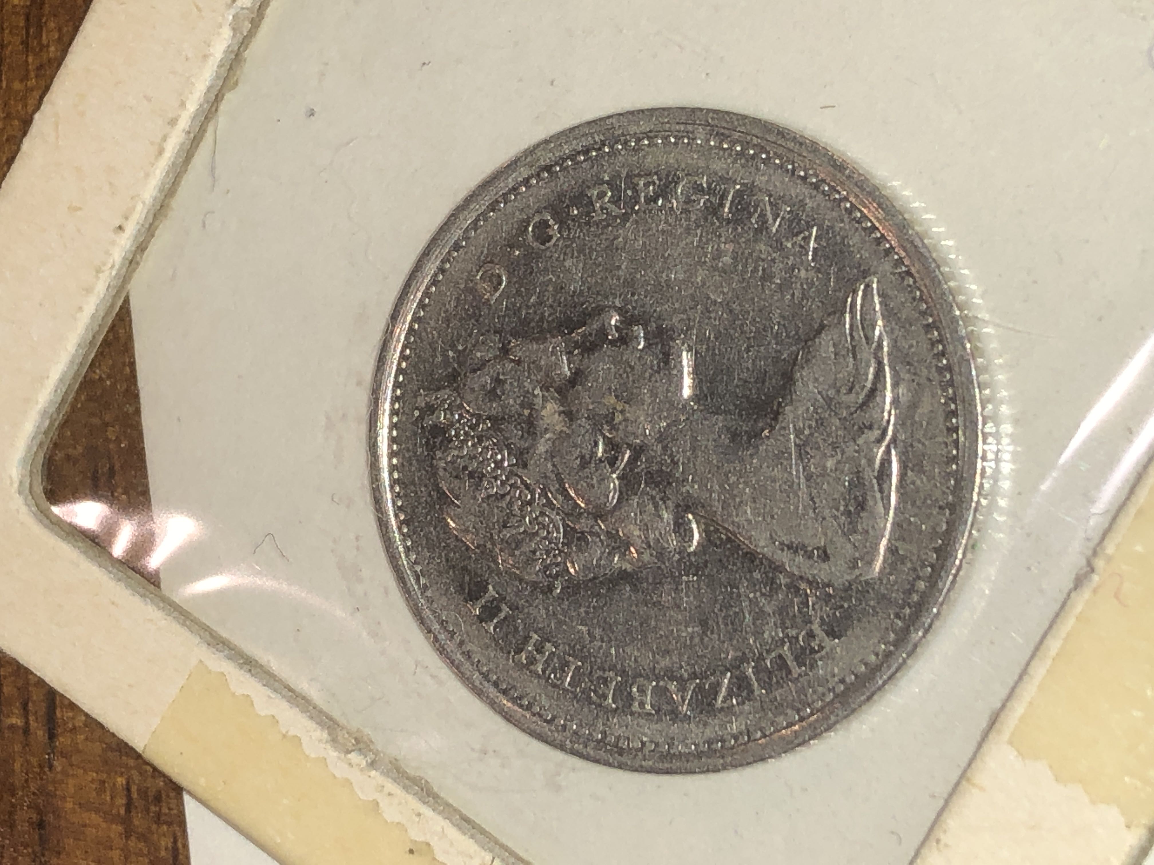 1969 Canada 25 Cents Nickel Coin, Queen Elizabeth II, KM# 62b  coin collectible - Main Image 2