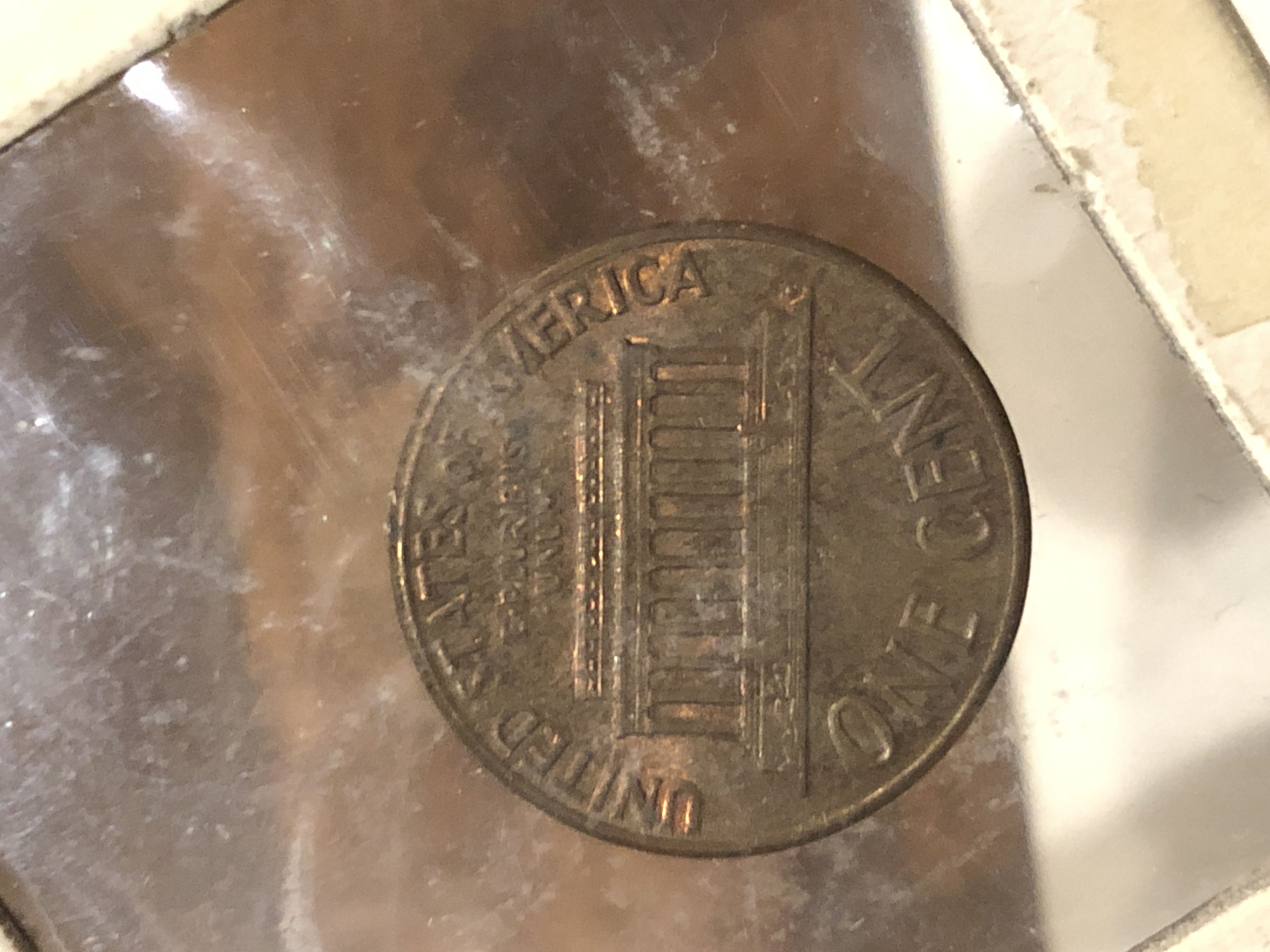 1967 Circulated Lincoln Penny With No Mint Mark And Offset Stamp  coin collectible - Main Image 2