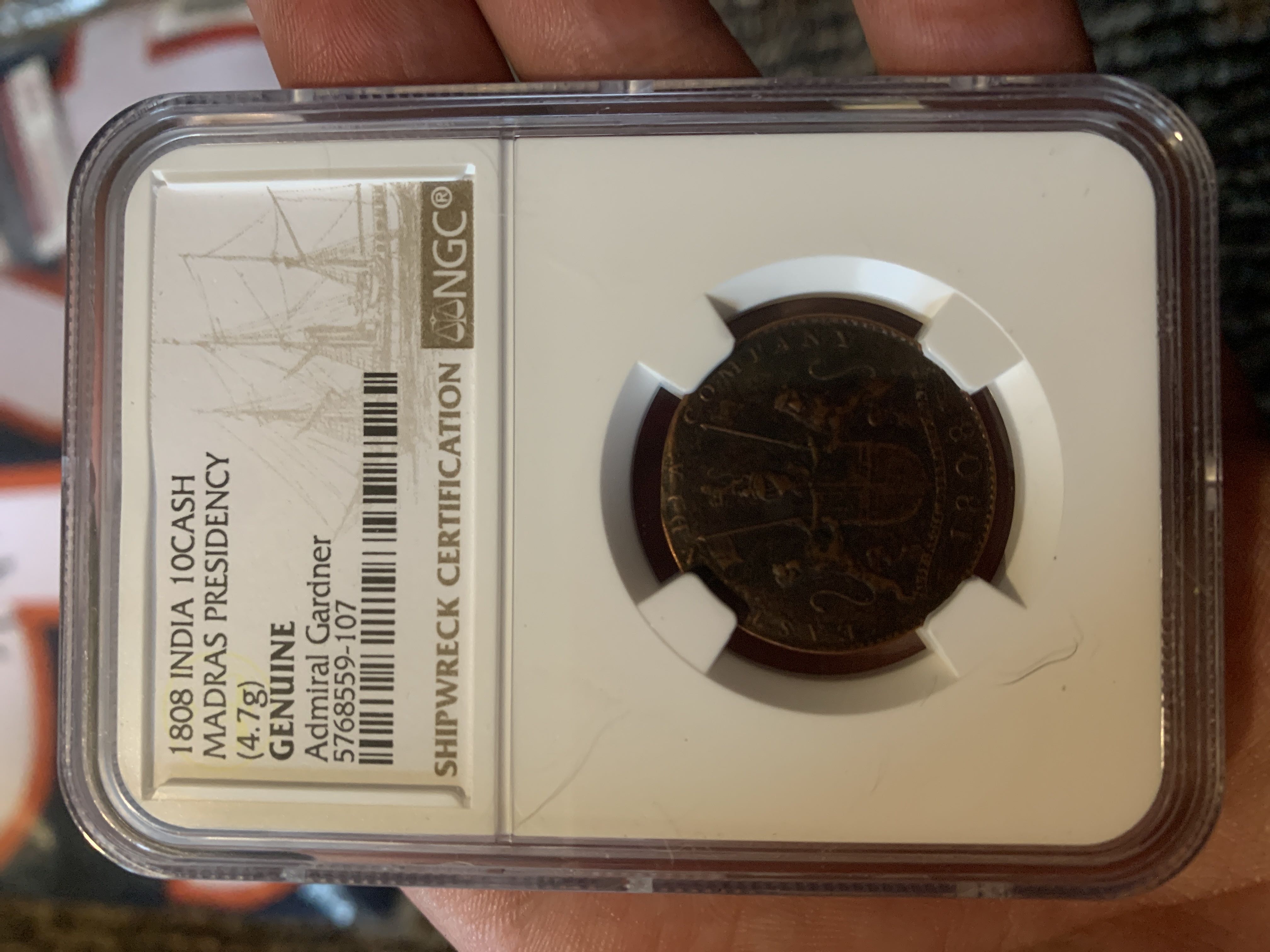 India 10Cash 1808 Madras Presidency  coin collectible [Barcode 30326900025768559107] - Main Image 1