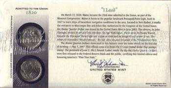 Maine Stare Quarter First Day Commemorative Coin Cover  coin collectible - Main Image 2