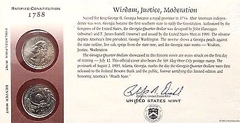 Georgia State Quarter First Day Commemorative Coin Cover  coin collectible - Main Image 2