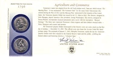 Tennessee State Quarter First Day Commemorative Coin Cover  coin collectible - Main Image 2