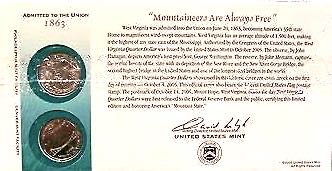 West Virginia State Quarter First Day Commemorative Coin Cover  coin collectible - Main Image 2