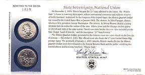 Illinois State Quarter First Day Commemorative Coin Cover  coin collectible - Main Image 2