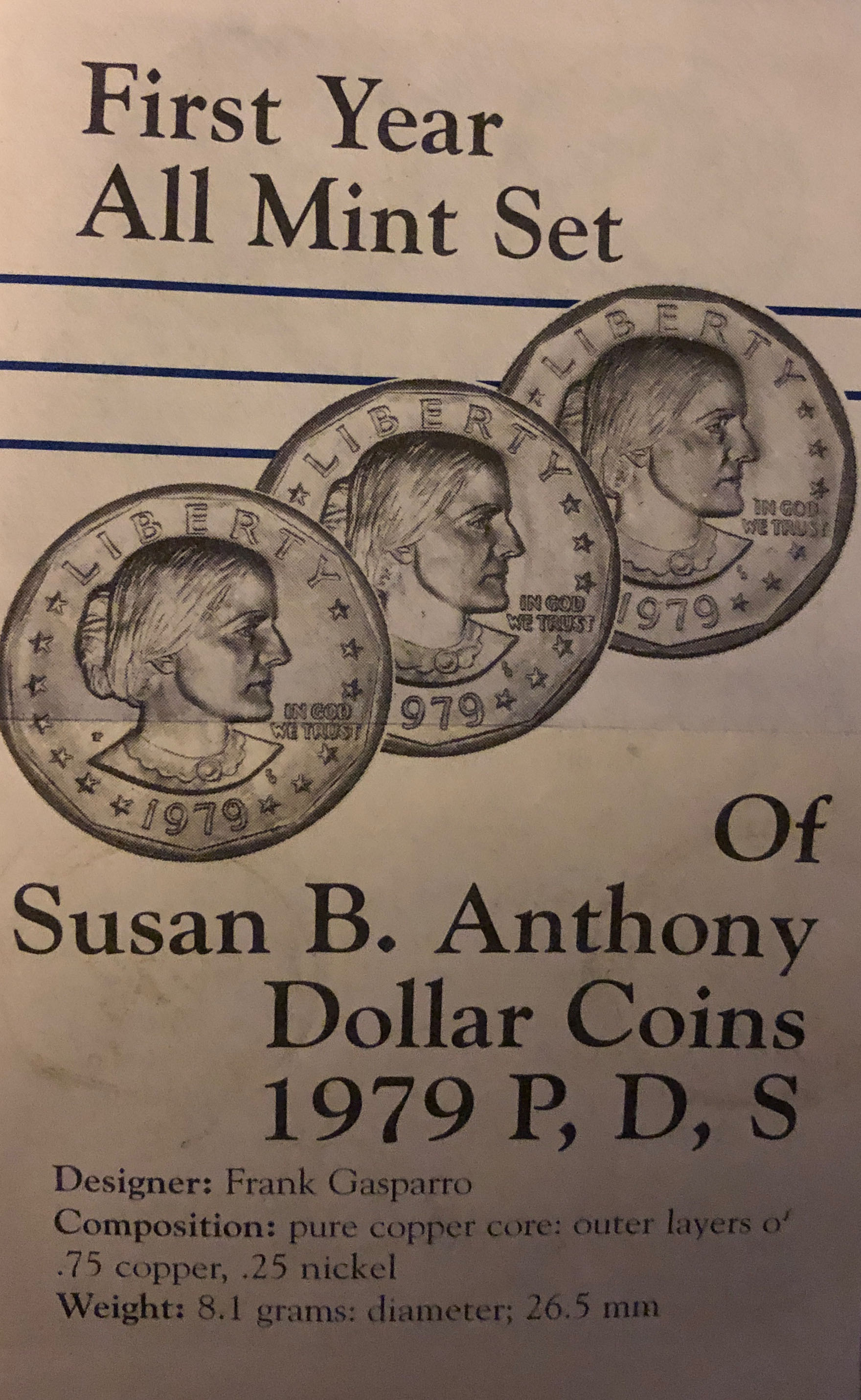 Susan B Anthony Dollar  coin collectible - Main Image 2
