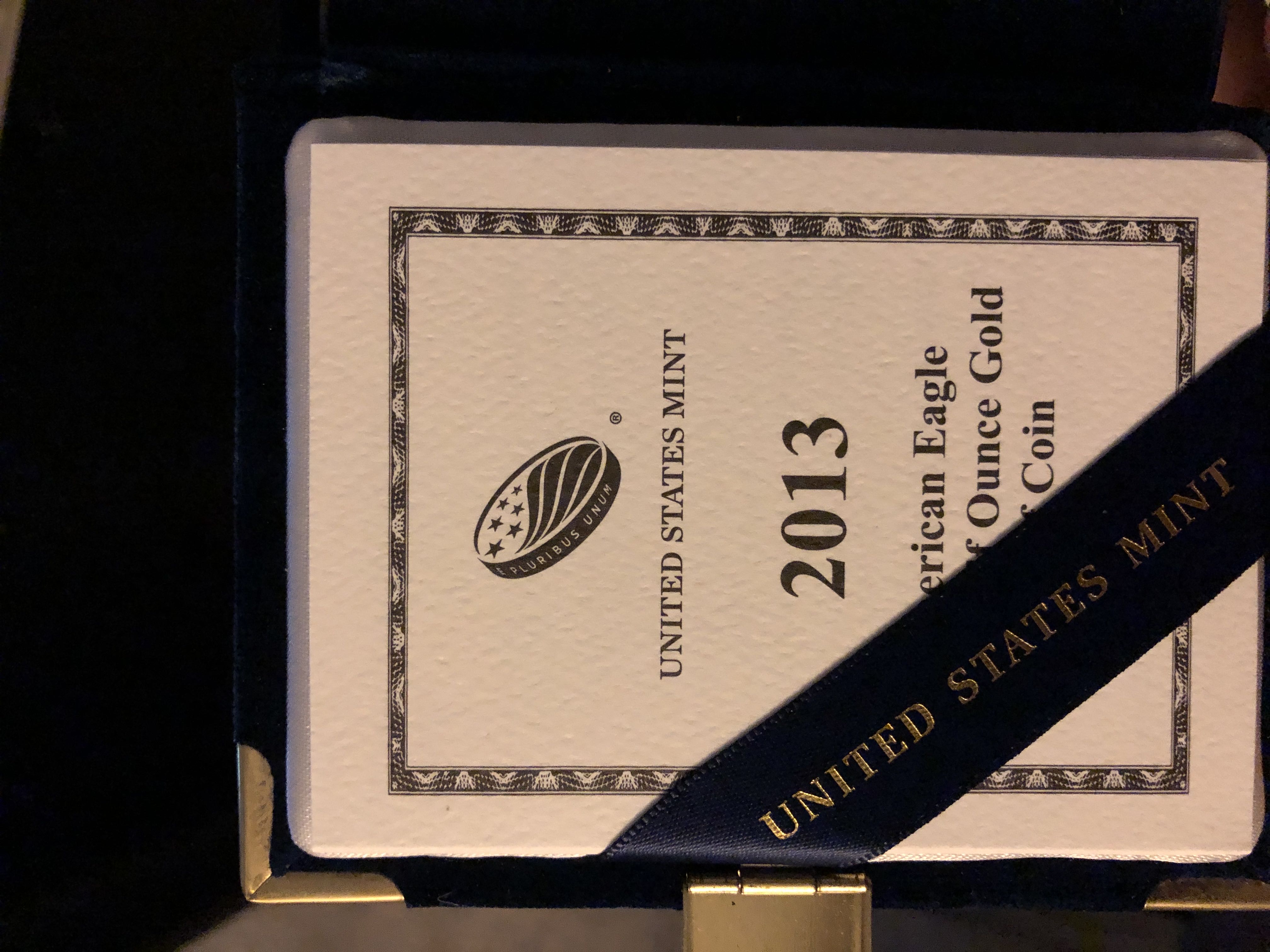 2013 One-Half Oz Proof gold Bullion  coin collectible [Barcode 704785470804] - Main Image 3