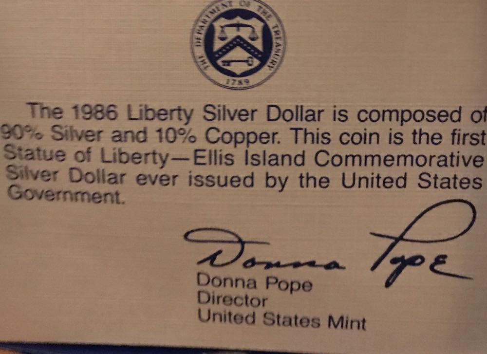1986 Statue Of Liberty Centennial Dollar  coin collectible - Main Image 4