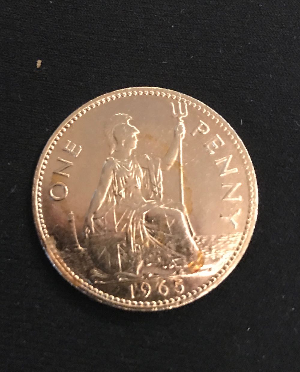 Queen Elizabeth 1965 Gold One Penny  coin collectible - Main Image 2