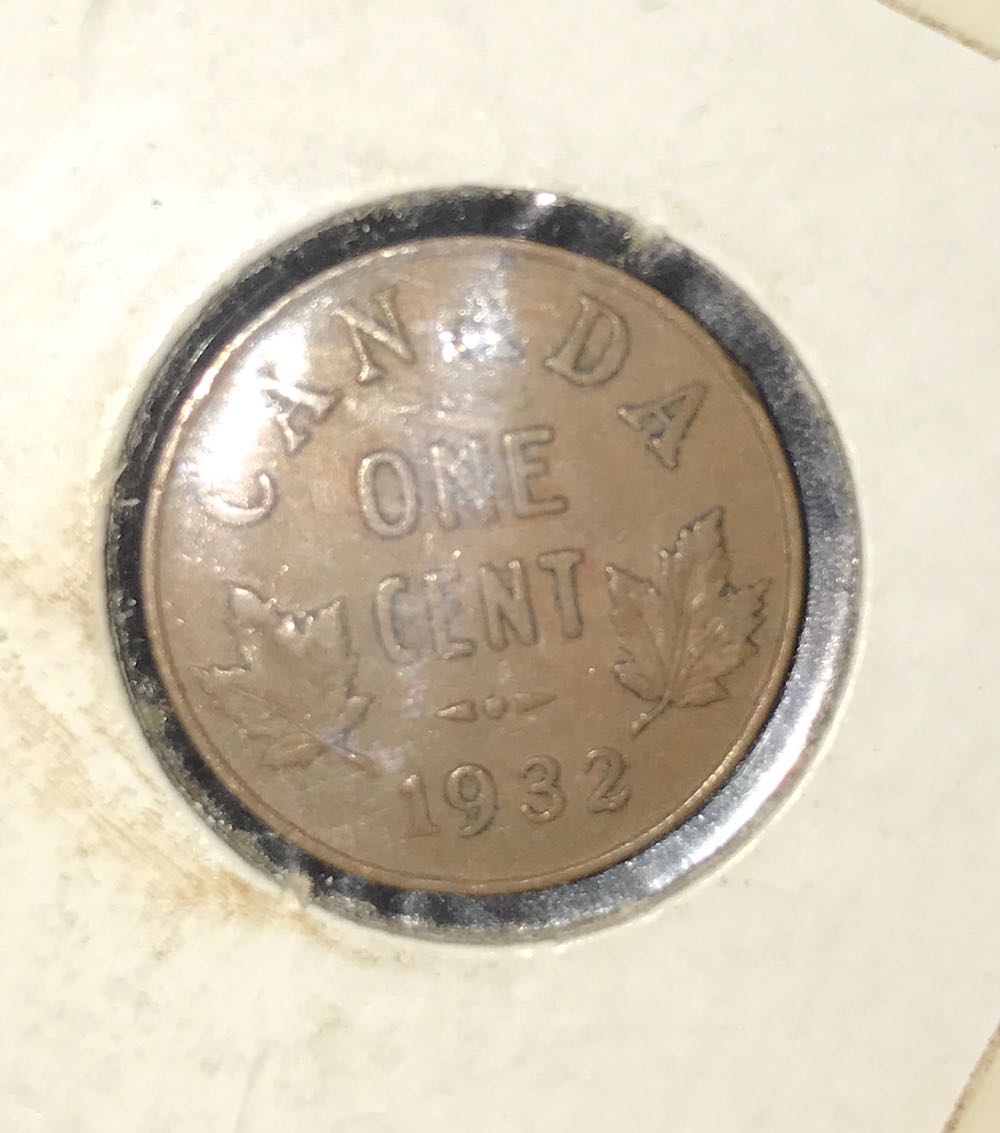 1932 King George Canadian Penny  coin collectible - Main Image 2