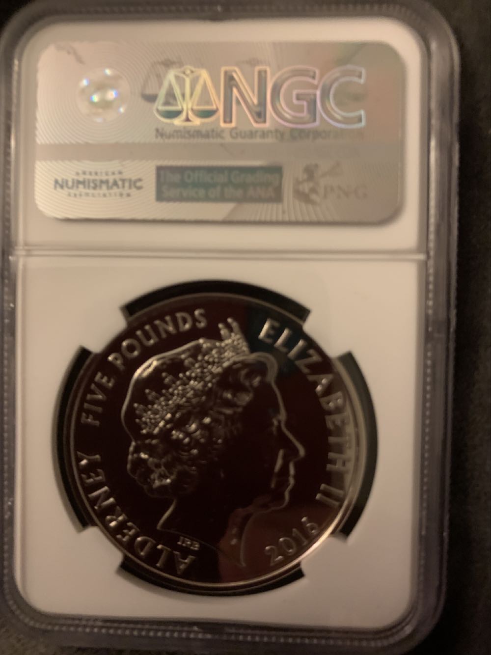 2016 Alderney £5 Remembrance Day Colourised First Release MS 69  coin collectible [Barcode 61480269004514227078] - Main Image 2