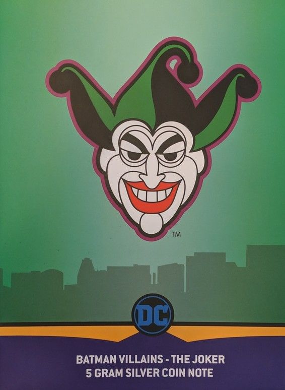 2019 Niue 5gram Silver $1 Batman Villians Foil Note  coin collectible - Main Image 2