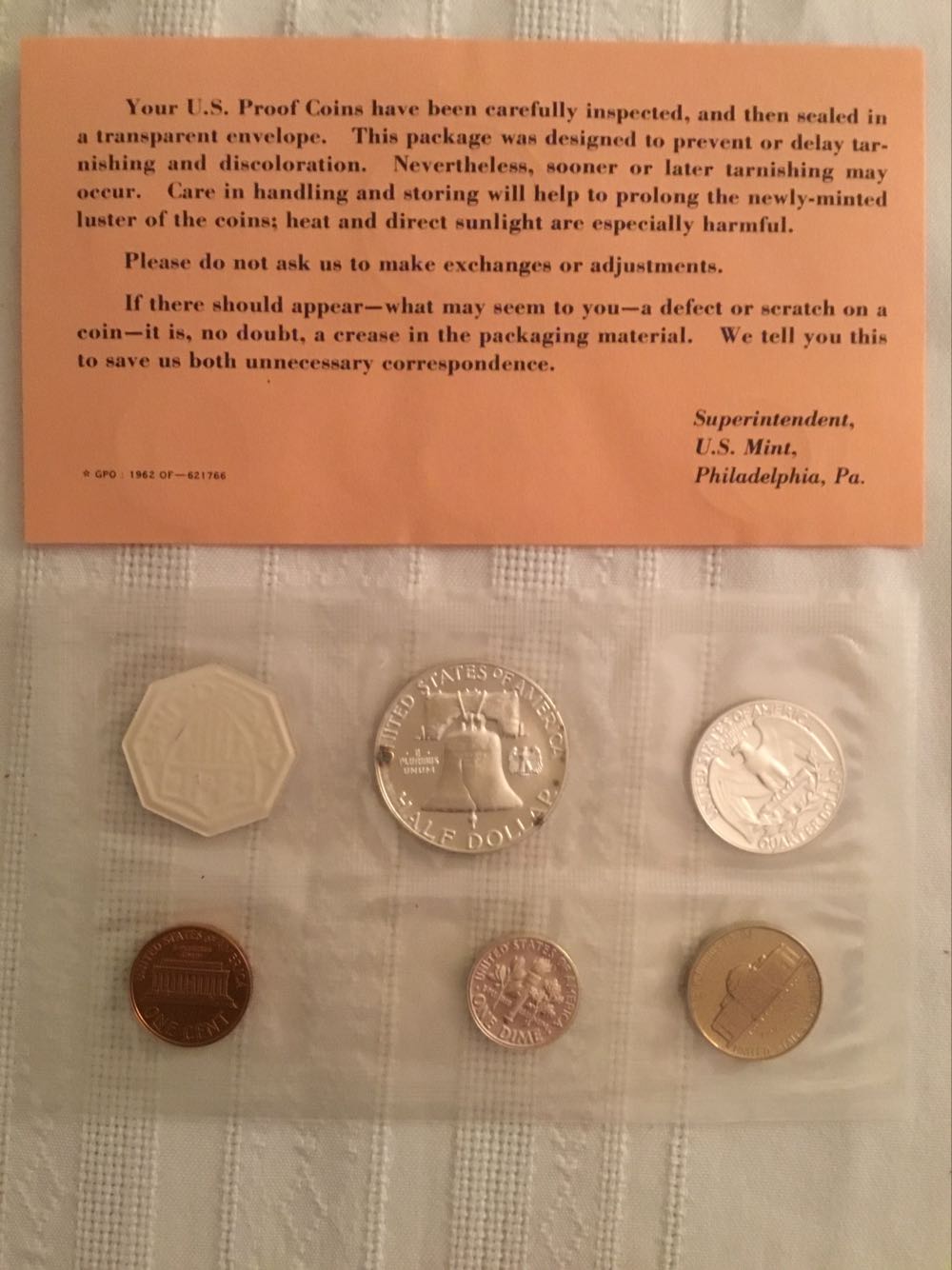 US Proof Set 1962 (2)  coin collectible - Main Image 2