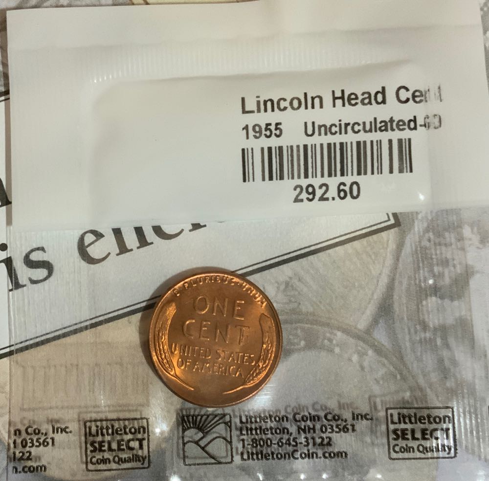Lincoln Cent 1955 Uncirculated  coin collectible - Main Image 2