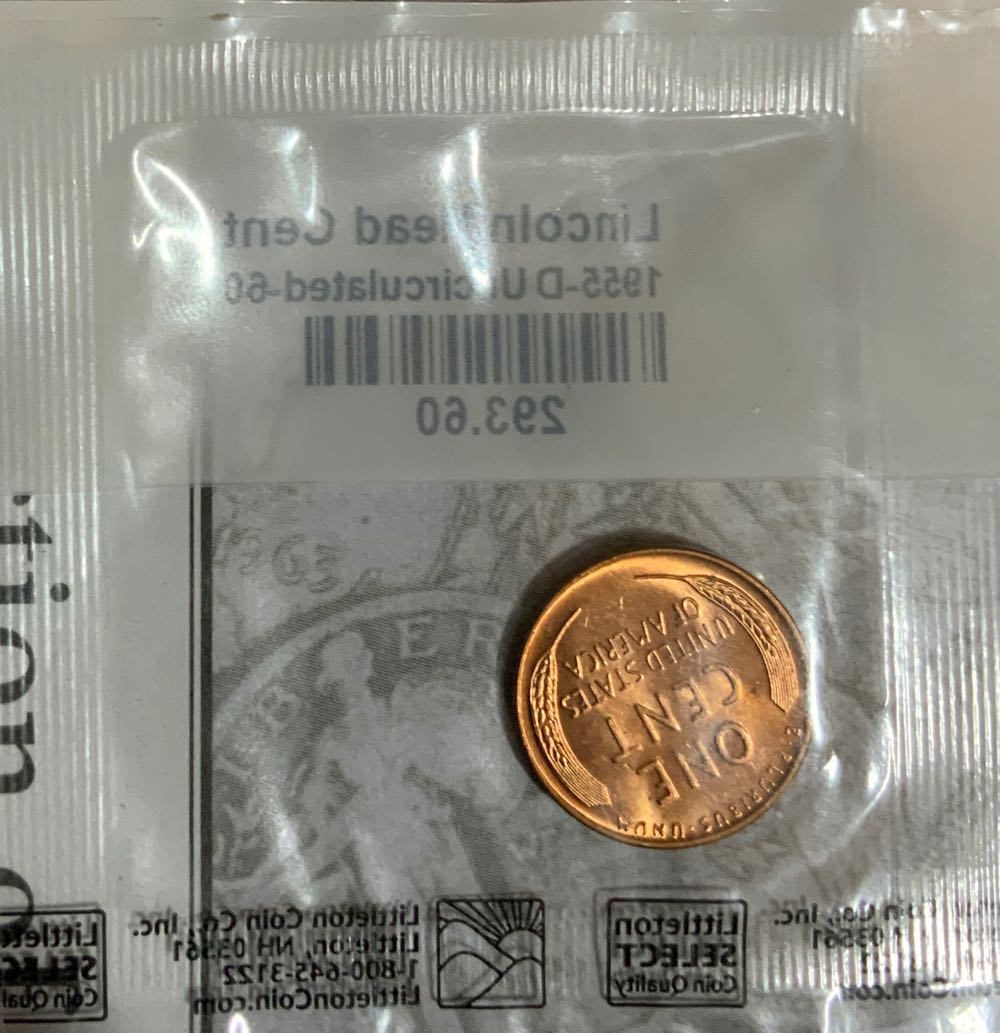 Lincoln Cent 1955-D Uncirculated   coin collectible - Main Image 2