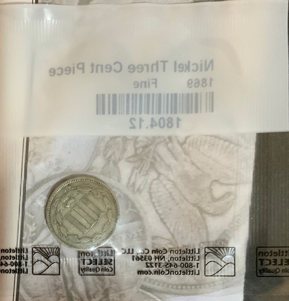 Nickel Three Cent Piece 1869  coin collectible - Main Image 2
