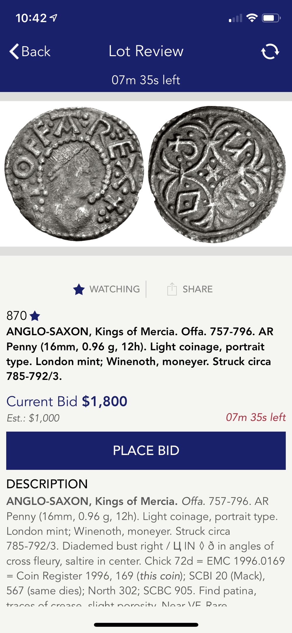 Great Britain, Anglo-Saxon, Offa  coin collectible - Main Image 3