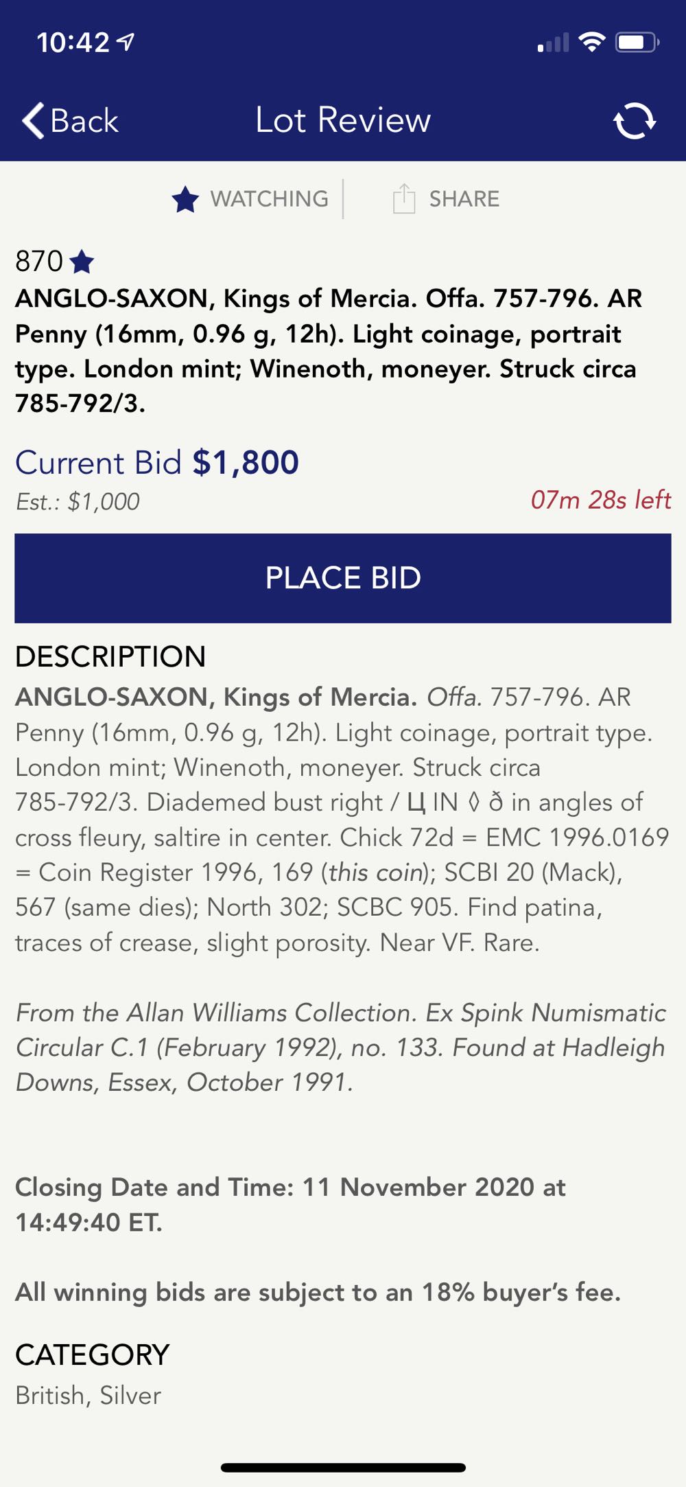 Great Britain, Anglo-Saxon, Offa  coin collectible - Main Image 4