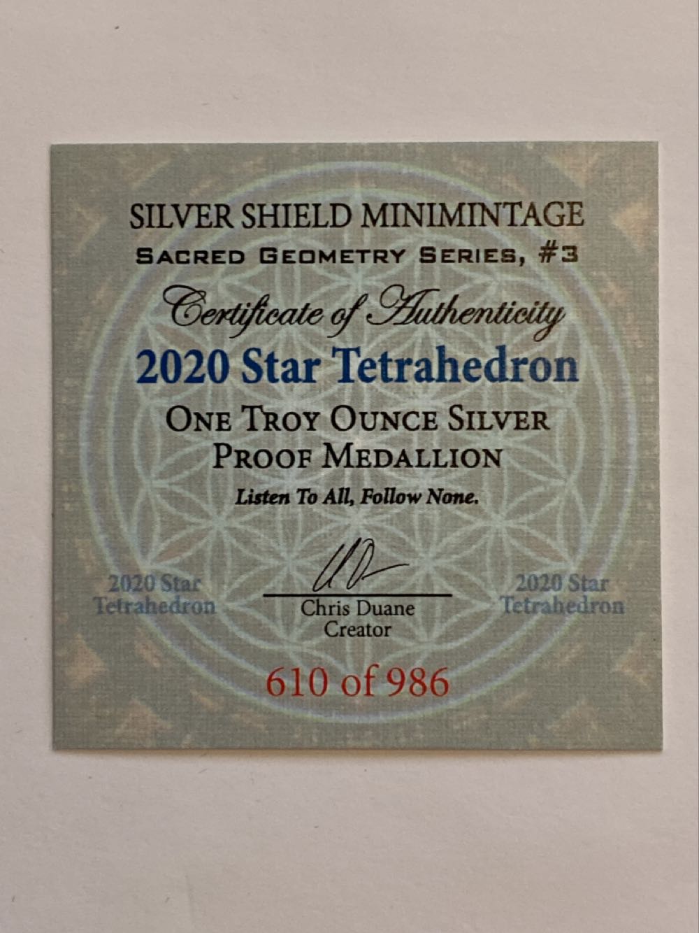 SS - Star Tetrahedron  coin collectible - Main Image 2