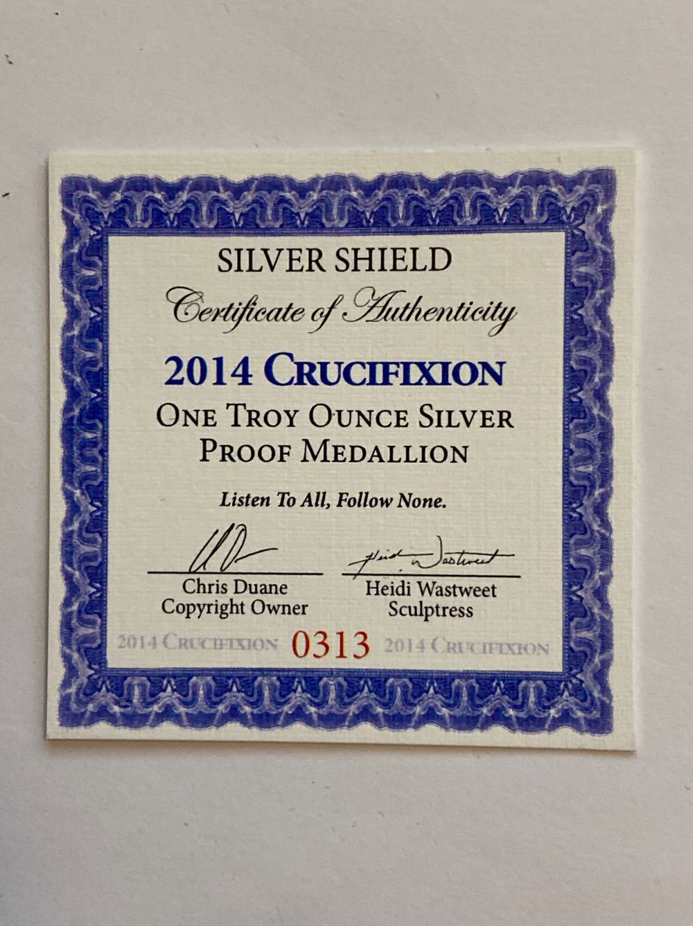 SS - Crucifixion (2014)  coin collectible - Main Image 2