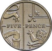 U.K. 5 Pence  coin collectible - Main Image 2