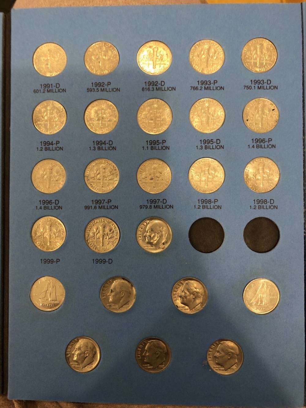 Roosevelt Dimes Collection 1965-1999  coin collectible - Main Image 3