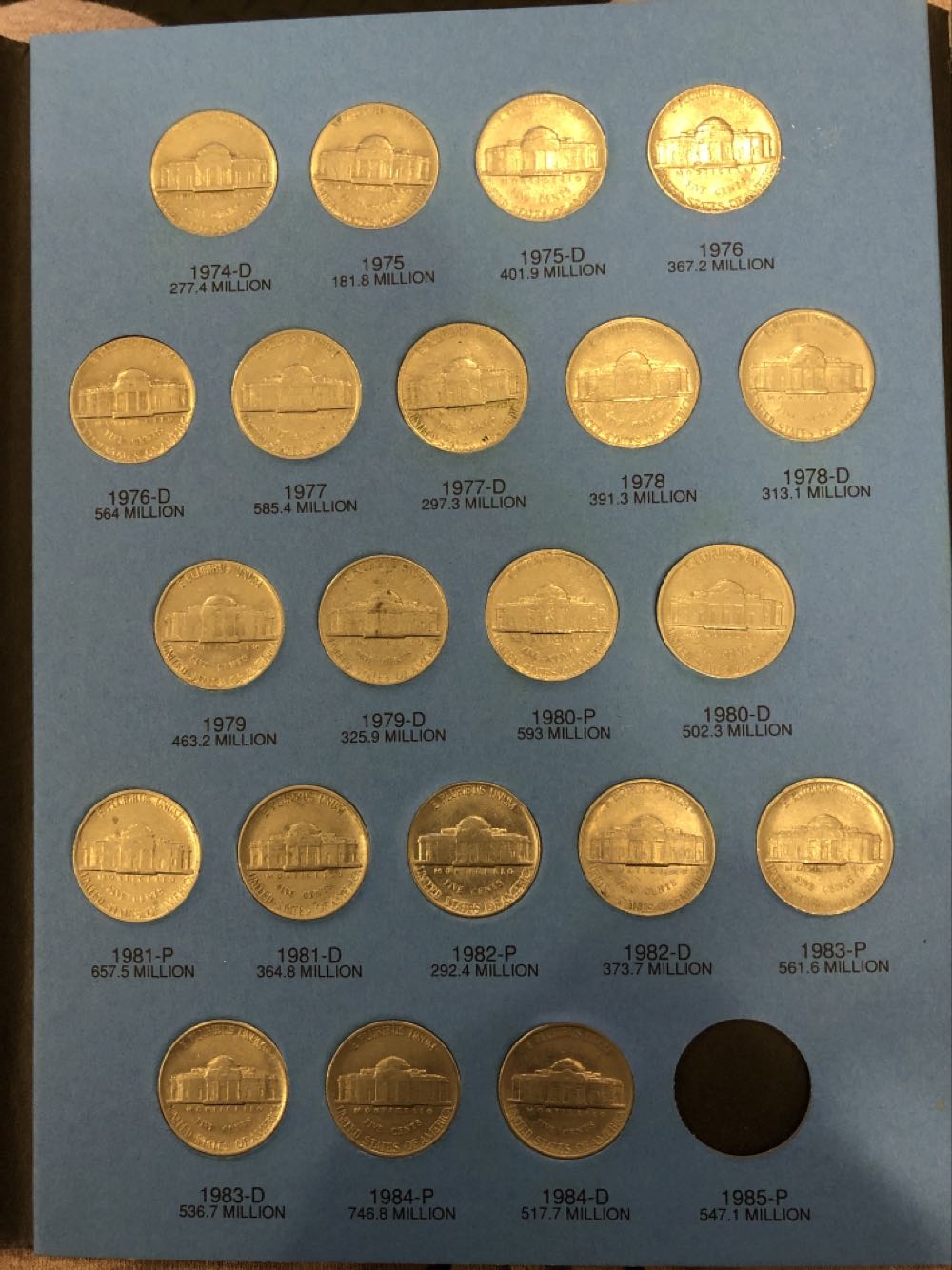 Jefferson Nickels Collection 1962-1995  coin collectible - Main Image 2