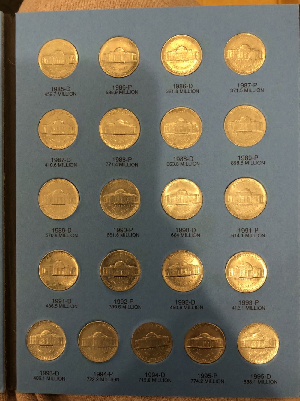 Jefferson Nickels Collection 1962-1995  coin collectible - Main Image 3