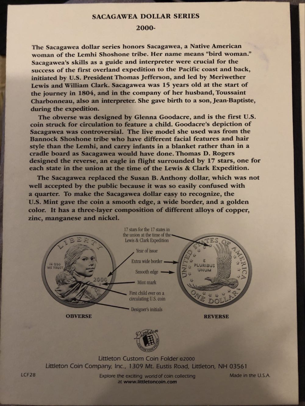 Sacagawea Dollars  coin collectible - Main Image 2