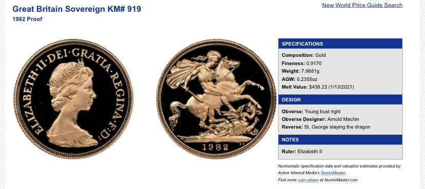 1982 Full Sovereign PF69 Ultra Cameo  coin collectible - Main Image 3