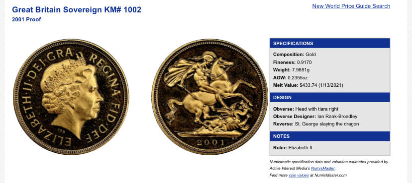 2001 Full Sovereign PR69 Ultra Cameo  coin collectible - Main Image 3