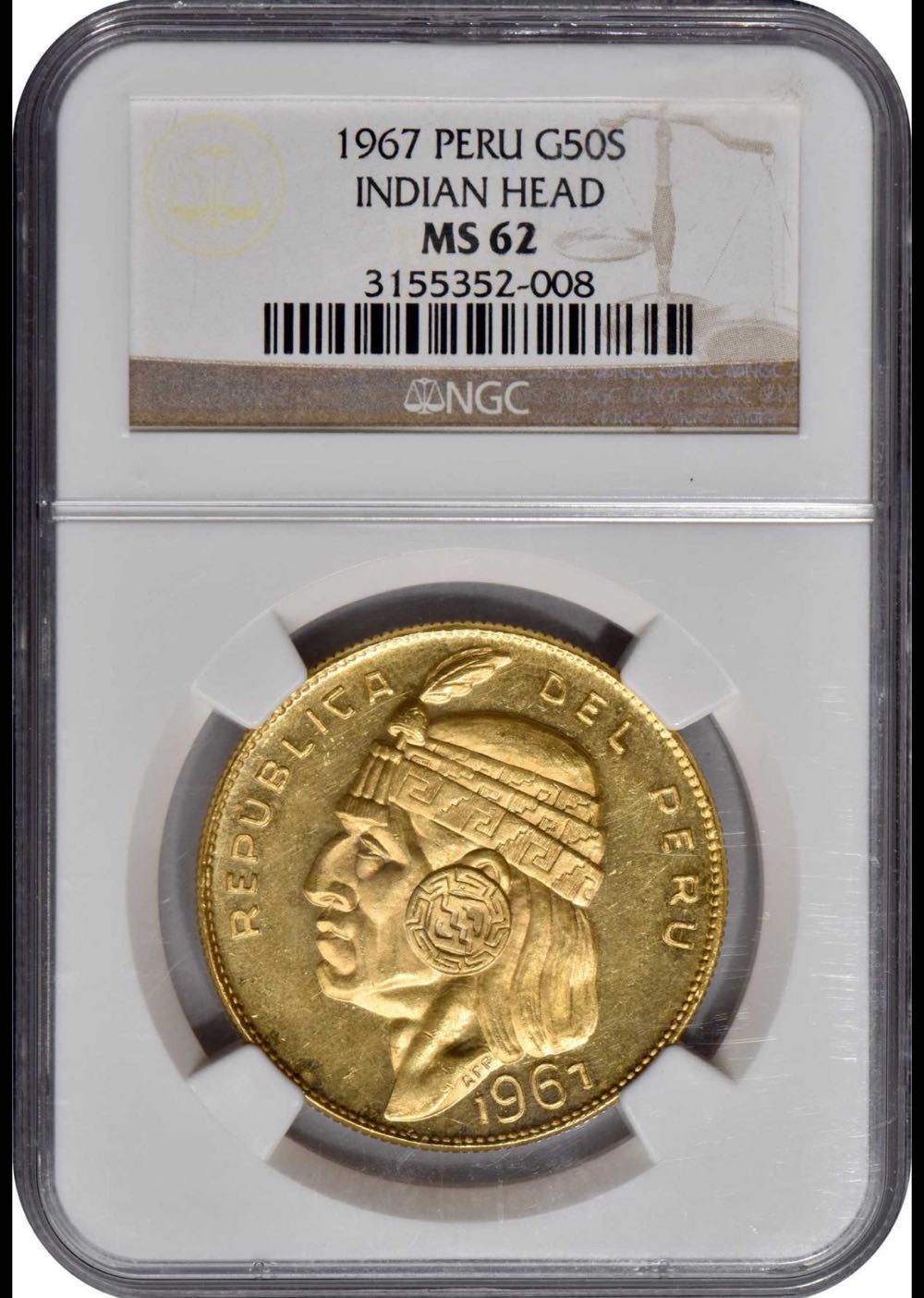 Peru Inca 50 Soles  coin collectible - Main Image 3