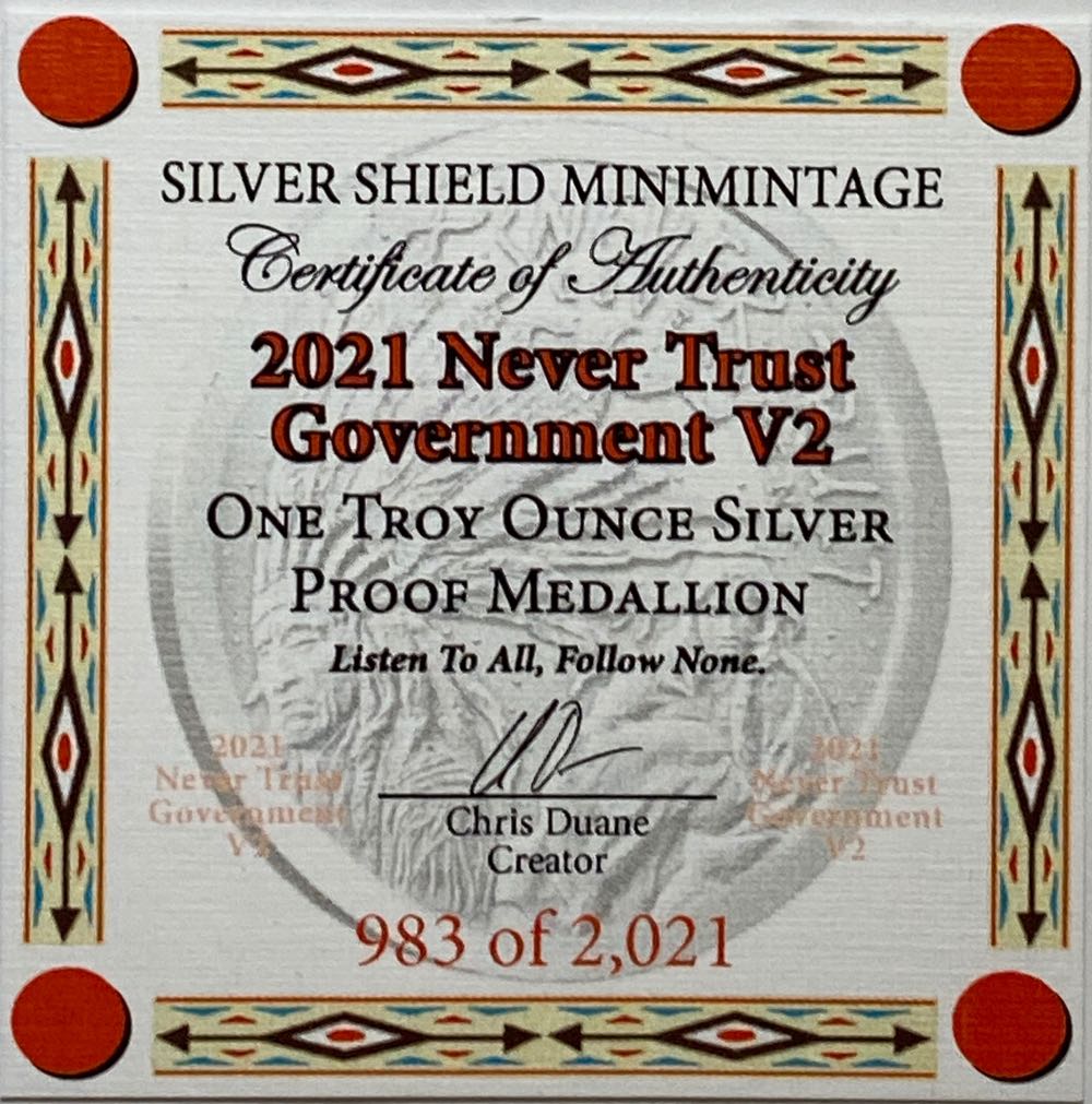 SS - Never Trust Government V2  coin collectible - Main Image 2