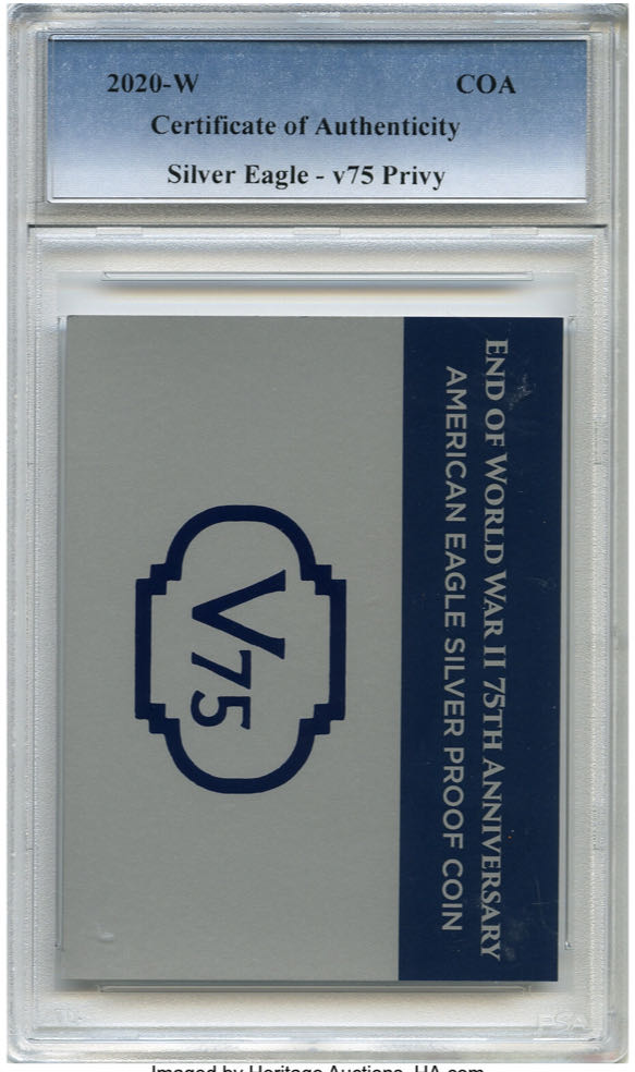 2020 W V75 Silver Eagle  coin collectible - Main Image 3