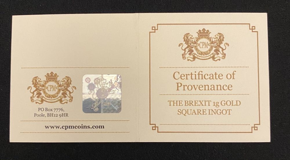 [INGOT] Gold ‘The Brexit’ Square Bar Ingot  coin collectible - Main Image 3
