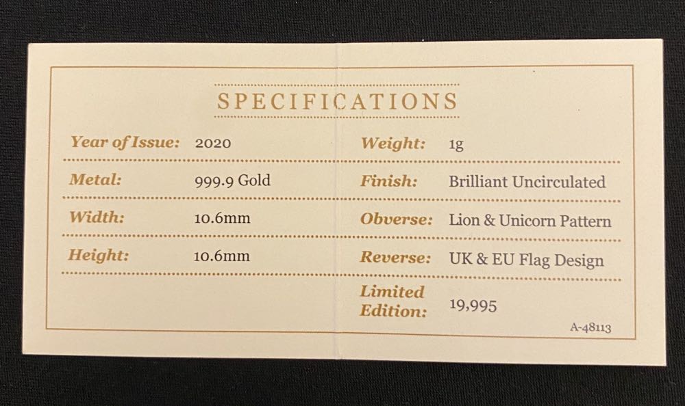 [INGOT] Gold ‘The Brexit’ Square Bar Ingot  coin collectible - Main Image 4