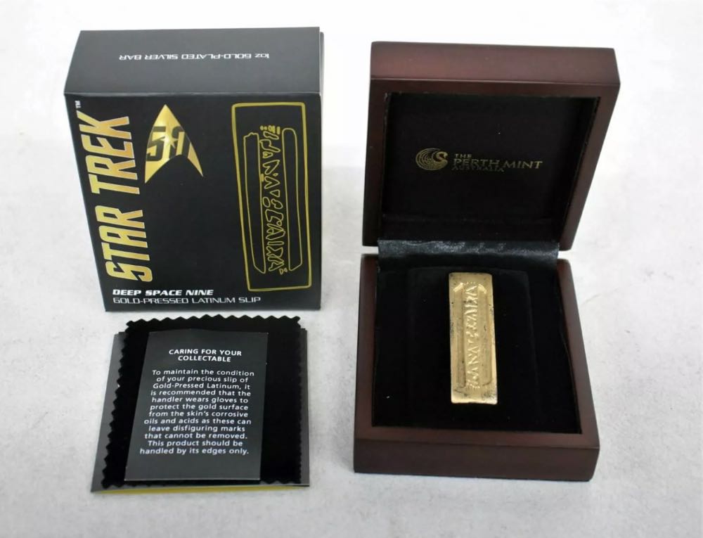 The Perth Mint Star Trek Deep Space Nine Latinum Slip 1oz Gold Plated Silver Bar  coin collectible [Barcode 9327025032290] - Main Image 1