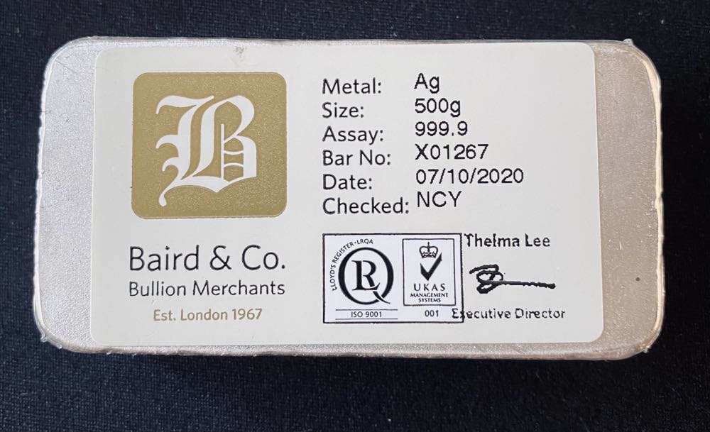 Baird & Co 500g Silver Bar coin collectible - Main Image 2