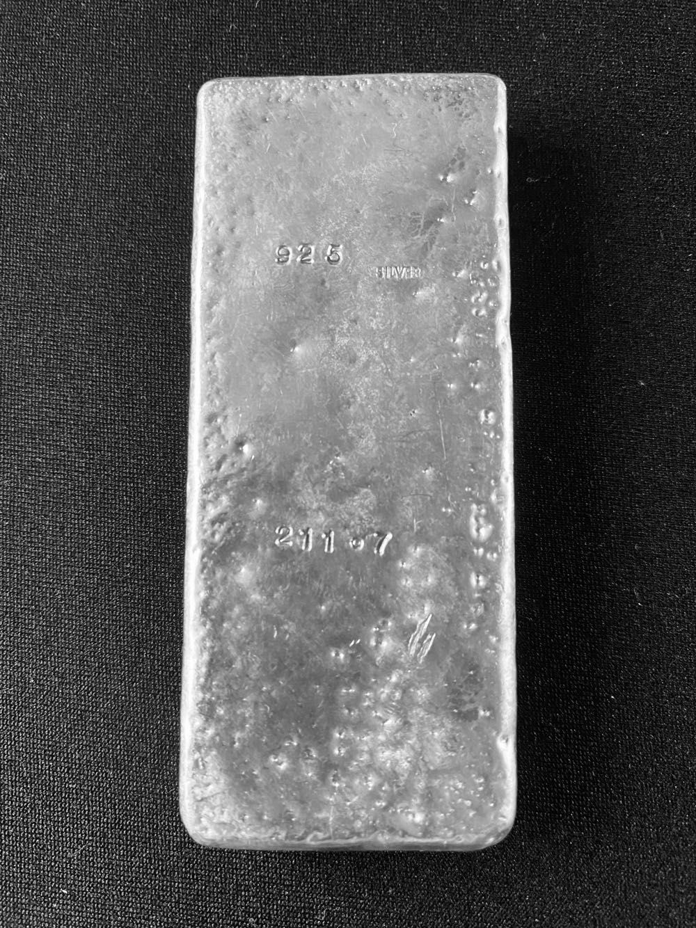 Hand Pored Sterling Silver Ingot Bar  coin collectible - Main Image 2
