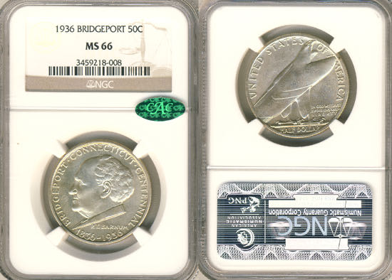 Ct. Bridgeport Centennial Half Dollar  coin collectible - Main Image 2
