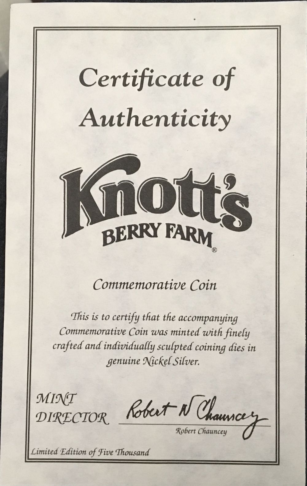Knott’s Berry Farm  coin collectible - Main Image 3