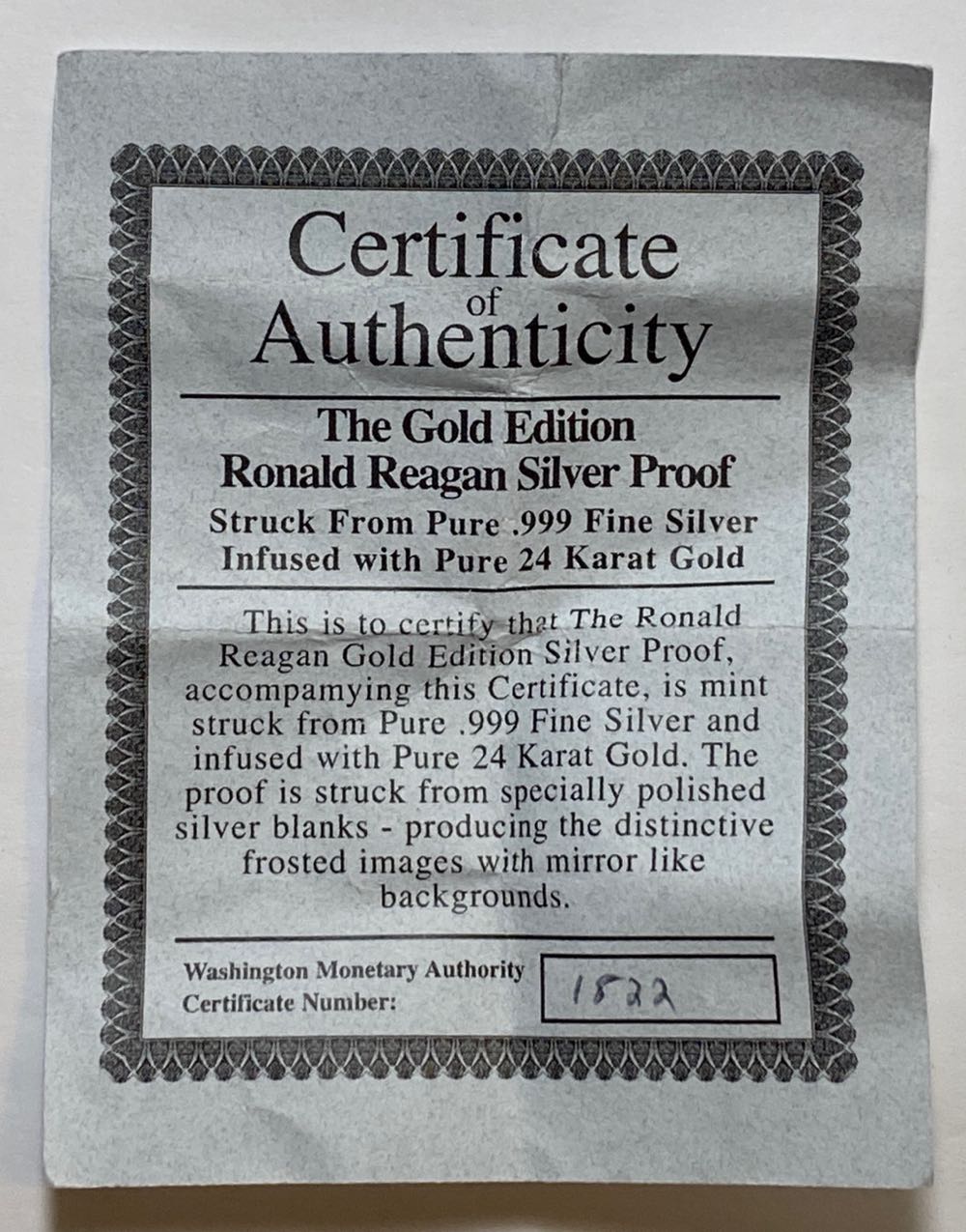 2006 The Gold Edition Ronald Reagan Silver Proof  coin collectible - Main Image 2