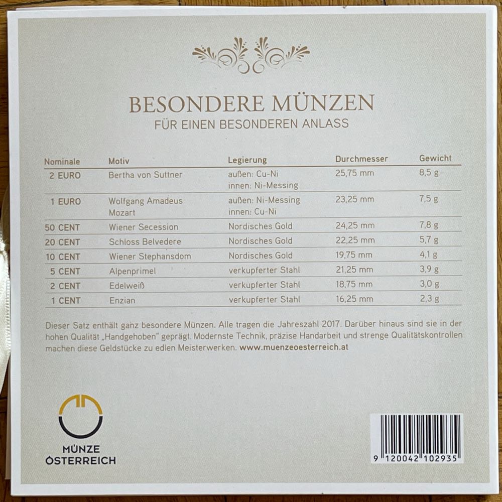 2017 Baby-Euro-Münzensatz  coin collectible [Barcode 9120042102935] - Main Image 2