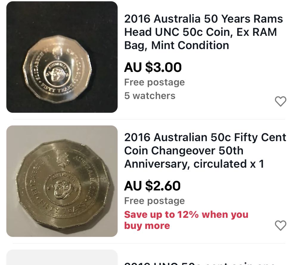 Ram 50c Australia Queen elizabeth II  coin collectible - Main Image 4