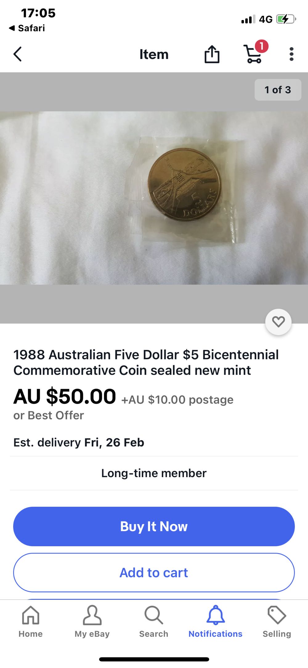 1991  US Mint American Eagle One Silver Proof