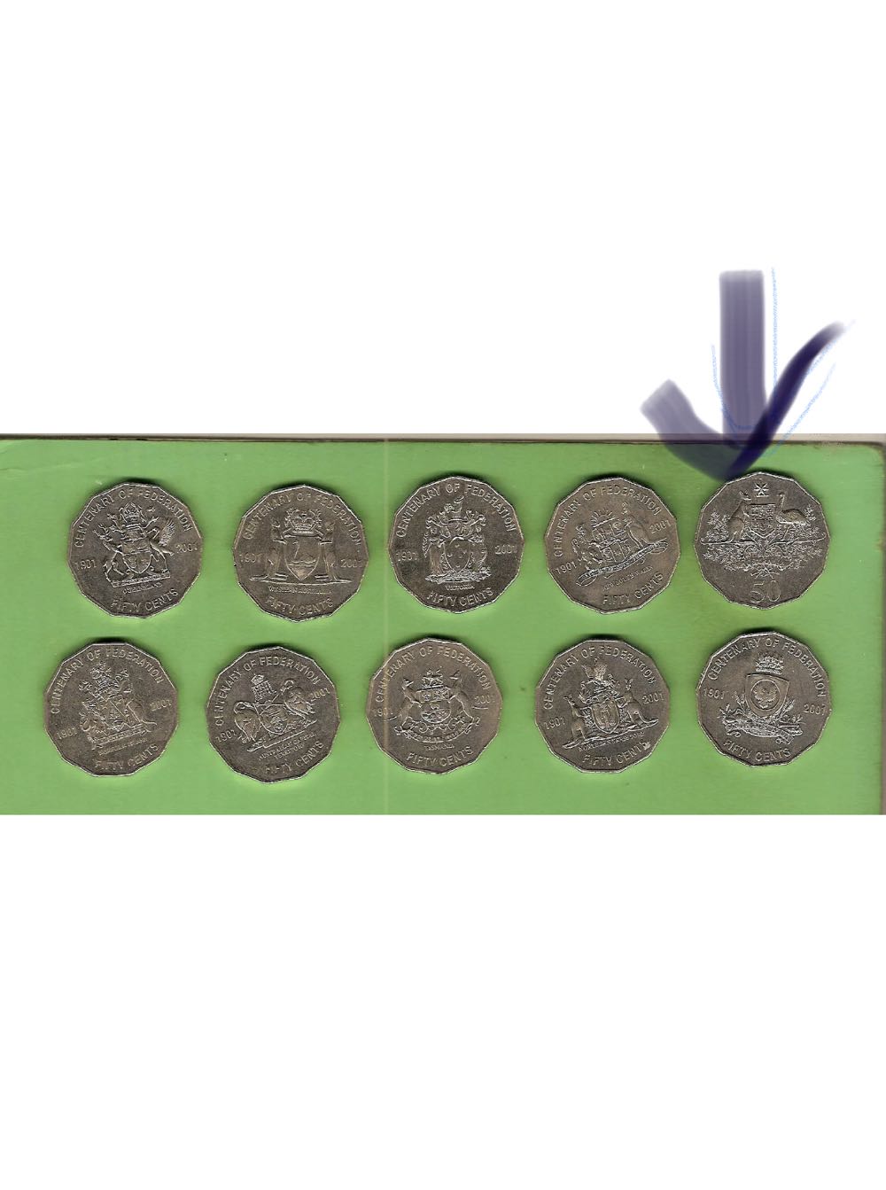 50 Cent Australia 2001 Centenary Of Federation  coin collectible - Main Image 2