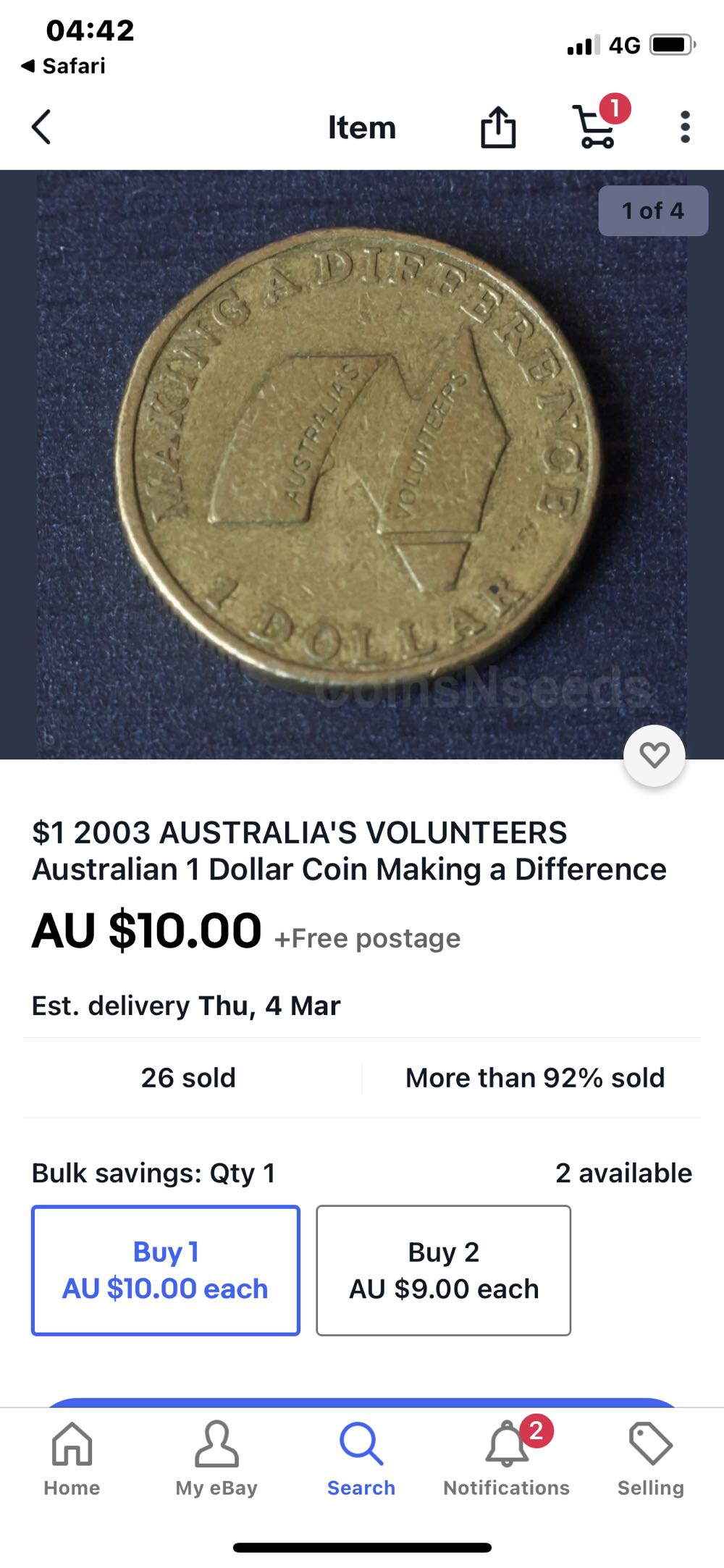 Australian 1c Coin  coin collectible - Main Image 4