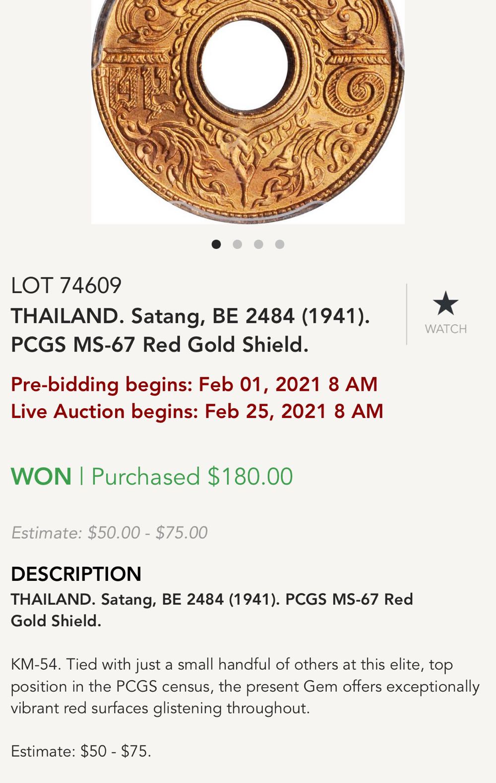 Thailand Rama VIII Satang 1941  coin collectible - Main Image 4